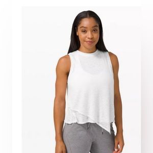 LULULEMON White Sweetest Day Asymmetrical Sleeveless Tank Top size 0
